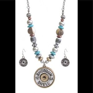 Shotgun shell bullet necklace. Unique southwestern fashion piece.